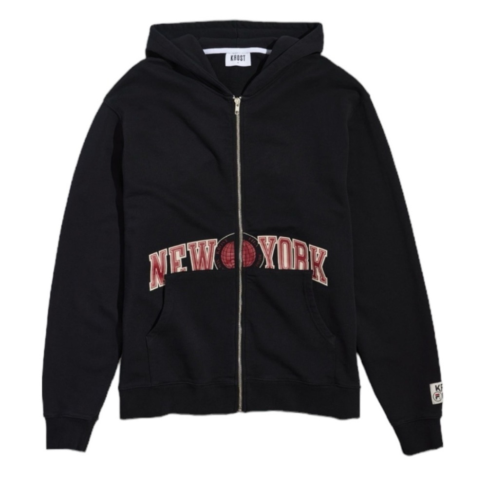 UO EXECUTIVE KROST X FILA HOODIE NEW YORK SWEATSHIRT FULL ZIP COTTON NWT SIZE L